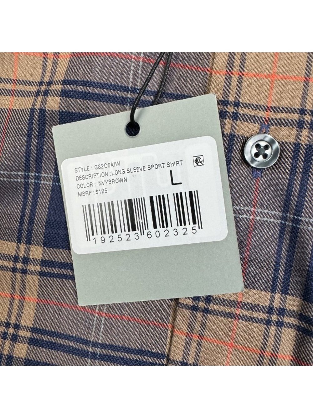 NEW Hickey Freeman Men's Flannel Button Flannel Shirt Blue/Brown Plaid • Large - Picture 5 of 10